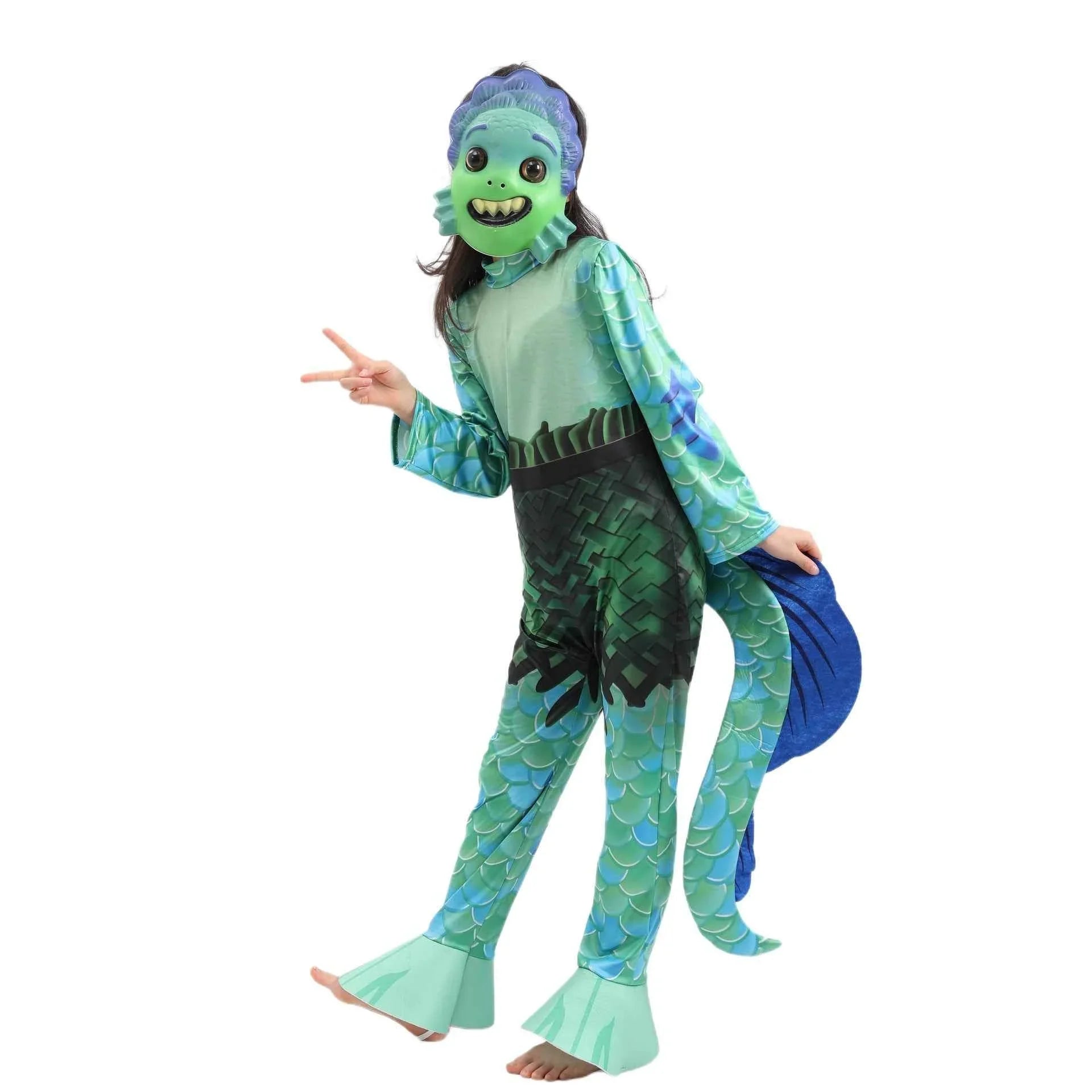 Kids Luca Alberto Sea monster Costume with Mask Halloween