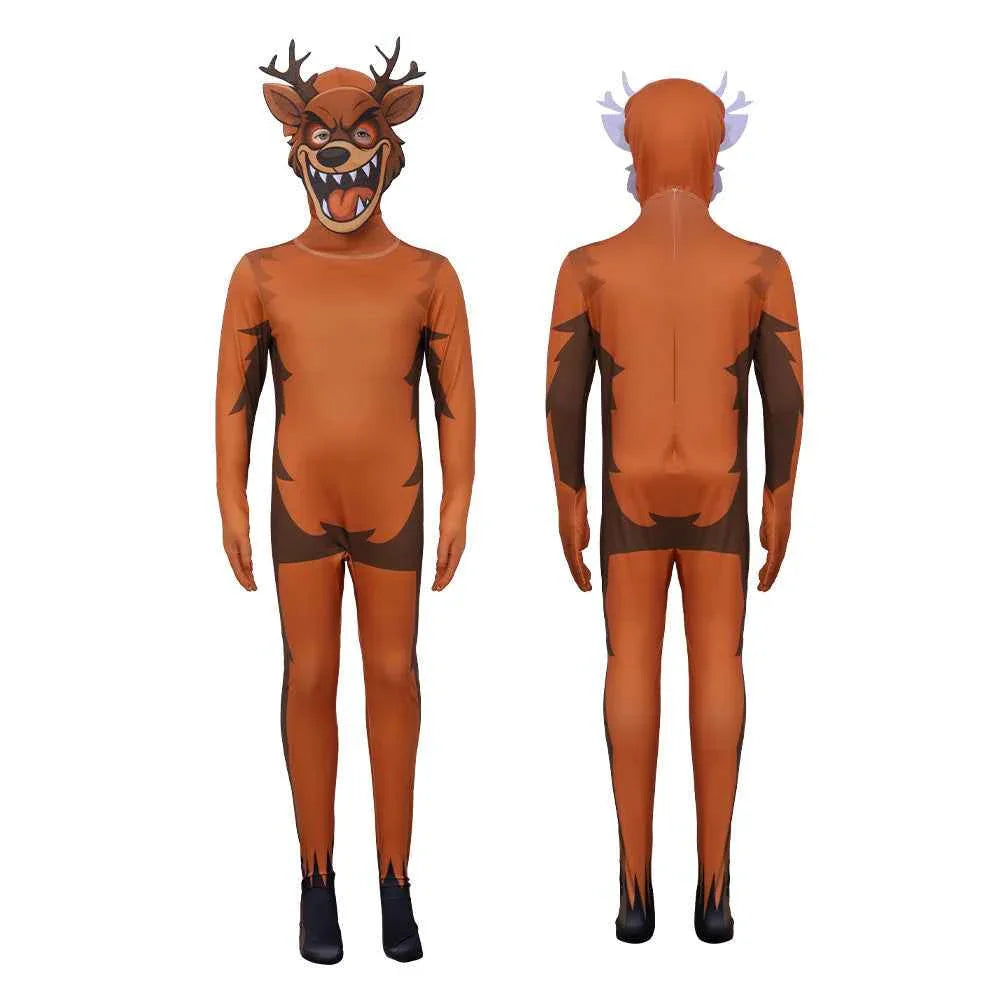 99 Nights in The Forest Bodysuit Costume Deer Animals Gaming Outfit Xmas