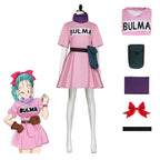 Bulma Cosplay Costume Anime Dragon Ball Pink Fancy Dress Full Set Halloween