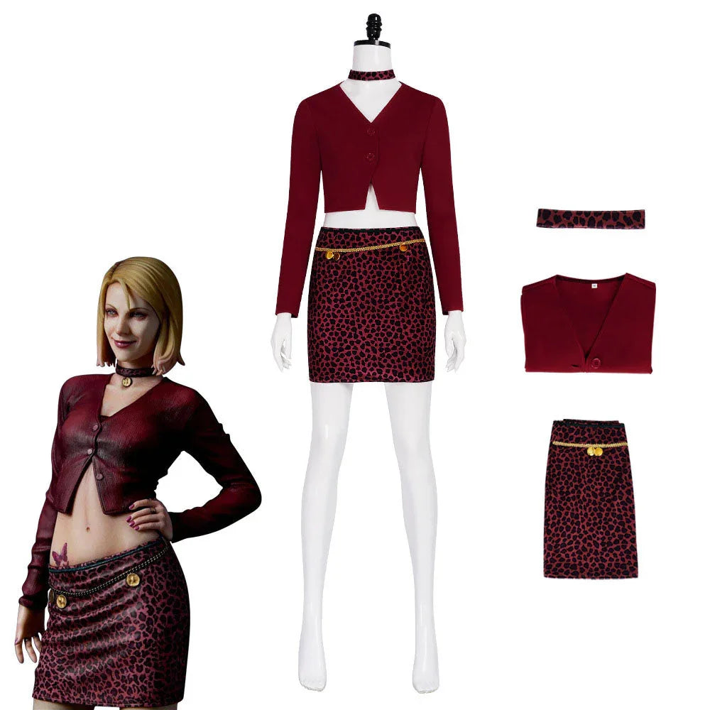 Silent Hill Cosplay Nurse Maria Costume Red Top Skirt