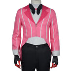 Hazbin Hotel Alastor Cosplay Costume Signature Red Pinstripe Tailcoat Full Set
