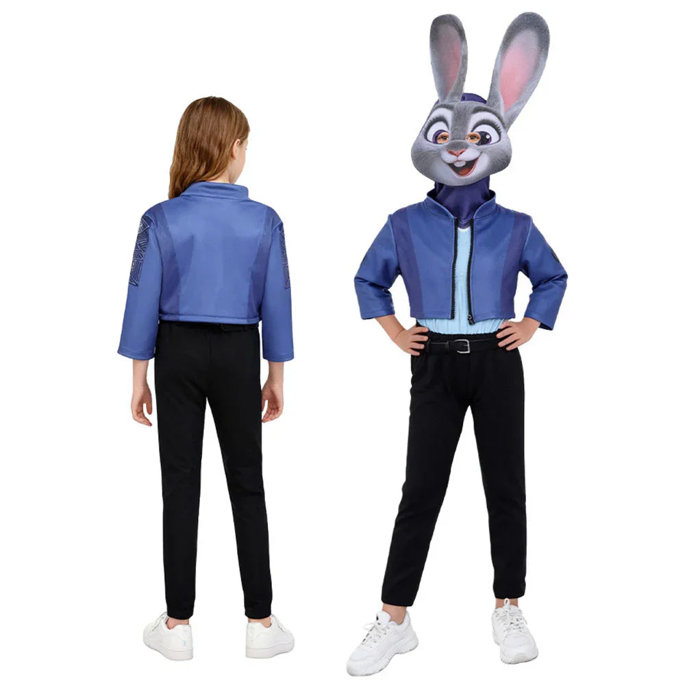 Zootopia 2 Judy Hopps Kids Cosplay Costumes Carnival Party Full Set