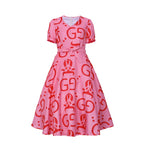 Zootopia 2 Lulu Inspired "GG" Pattern Pink Dress Cosplay Costume