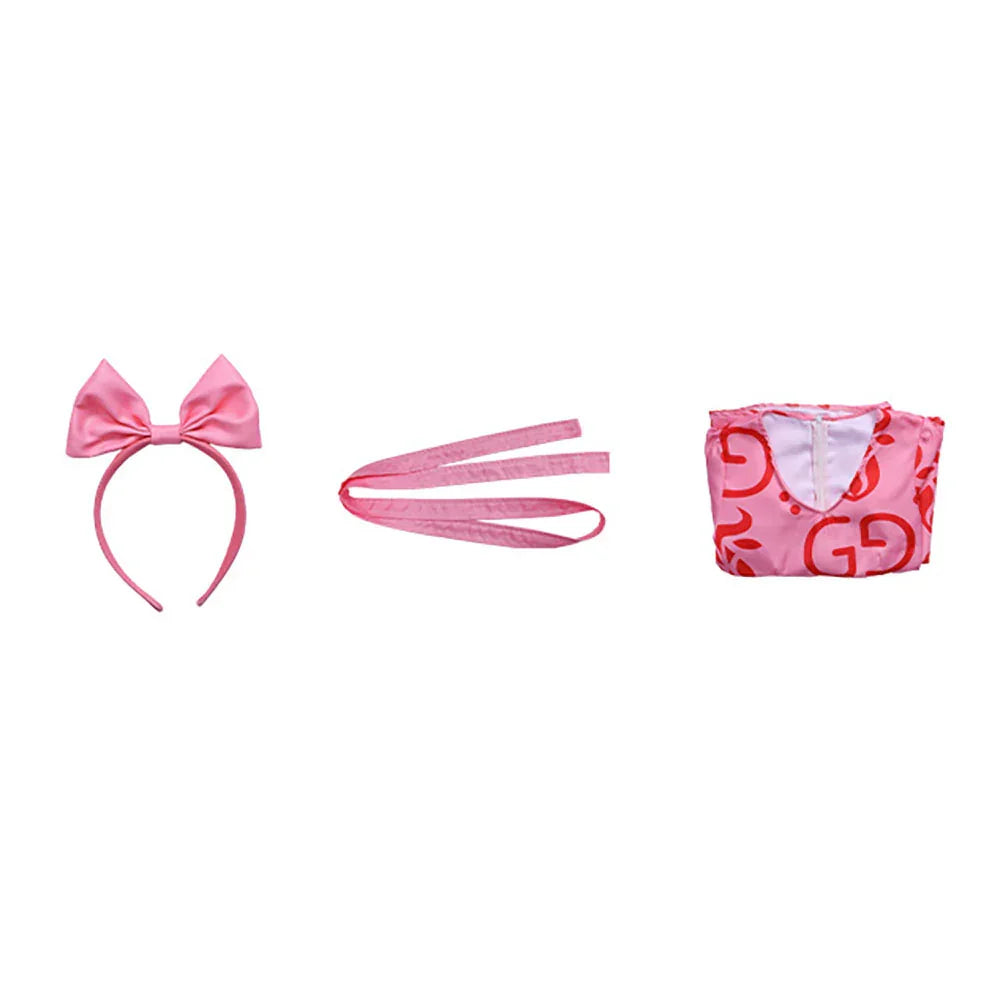 Zootopia 2 Lulu Inspired "GG" Pattern Pink Dress Cosplay Costume