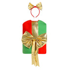 Christmas Present Costume Kids Gold Ribbon Gift Box Costume Vest