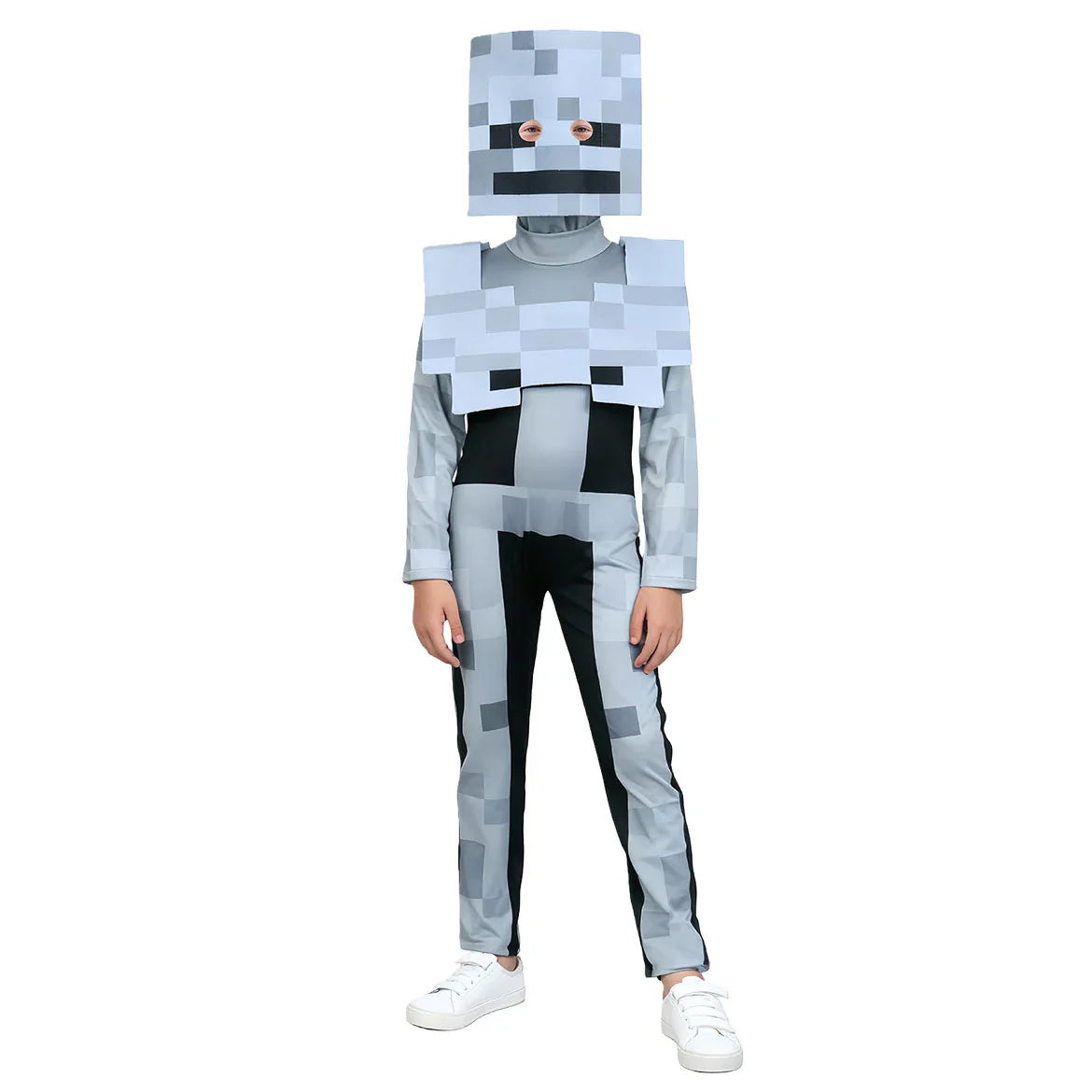 Minecraft Skeleton Jumpsuit Cosplay Costume Carnival Suit