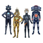 Titan Clockman Skibidi Toilet Jumpsuit Carnival Cosplay Costume For Kids