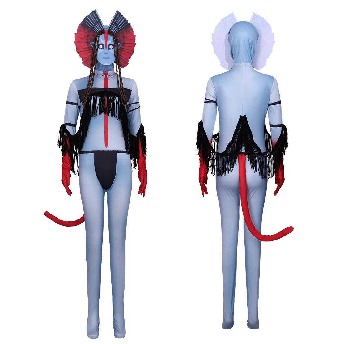 Avatar 3 Na'vi Ash People Cosplay Costume Fire Jumpsuit with Tail Women