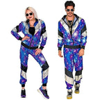 80s Retro Disco Hip Hop Fancy Dress Adult Costume Outfits Carnival Suit - Azufun