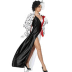 Adult Cruella Duster Costume Dress Uniform Halloween Women - Azufun