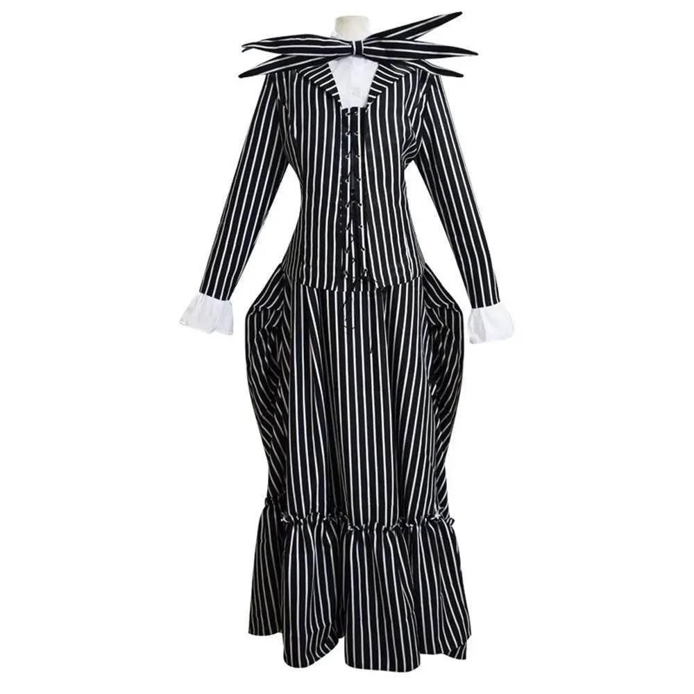 Adult kids Jack Skellington Sally Suit Costume The Nightmare Before Christmas for women men Boy Girl full Set - Azufun