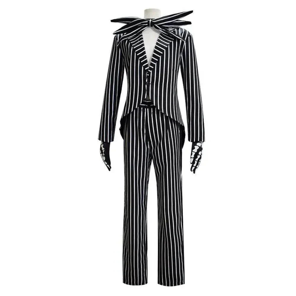 Adult kids Jack Skellington Sally Suit Costume The Nightmare Before Christmas for women men Boy Girl full Set - Azufun