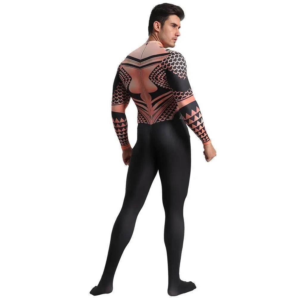 Aquaman Arthur Halloween Fancy Family Cosplay Costume Zentai Jumpsuit - Azufun