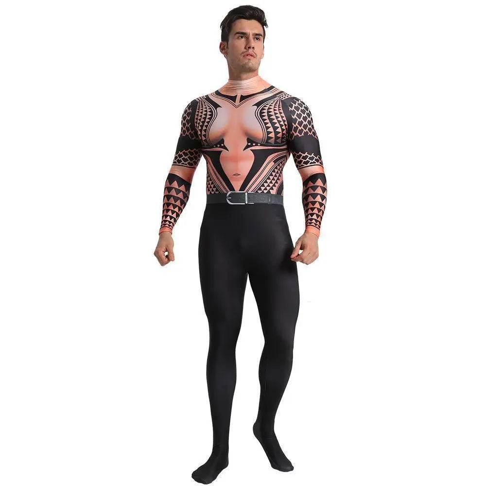 Aquaman Arthur Halloween Fancy Family Cosplay Costume Zentai Jumpsuit - Azufun
