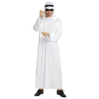 Arab sheik Prince masquerade male pure white Middle East Dubai clothes - Azufun