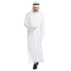 Arab sheik Prince masquerade male pure white Middle East Dubai clothes - Azufun