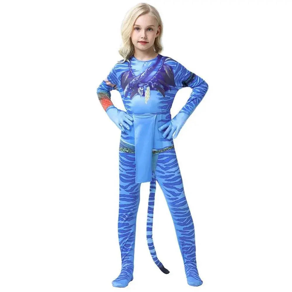 Avatar: The Way of Water Cosplay Costume kids zentai costume jumpsuit - Azufun