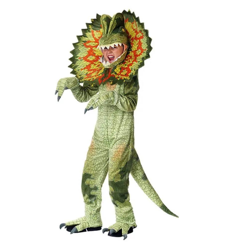 Child's Triceratops Dinosaur Cosplay Costume Jumpsuit Halloween Dress Up for Kids - Azufun
