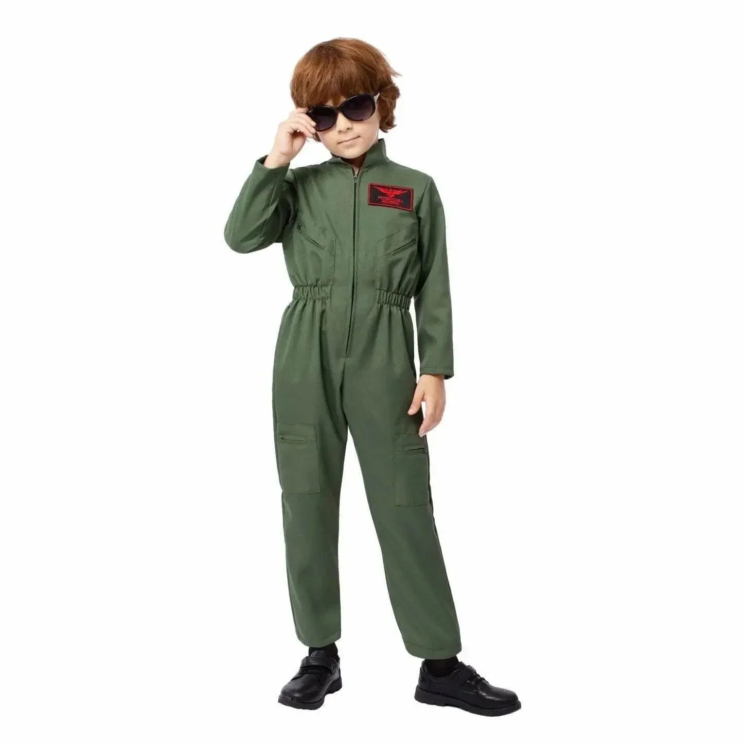 Children's Fighter Pilot Costume Halloween Carnival and Kindergarten Performance Jumpsuit - Azufun