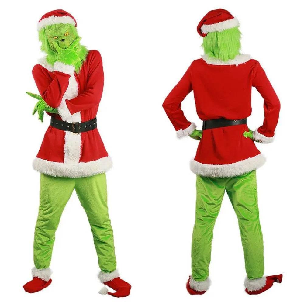 Christmas The Grinch Cosplay Costumes Party Performance Furry Santa Suit - Azufun