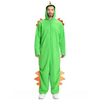 Cute Green Big Tail Dinosaur Animal Adult Jumpsuit Cosplay Costume Carnival - Azufun
