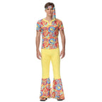Disco 70s Fancy Dress Retro hip-hop hippie Couple Stage Costumes Halloween - Azufun