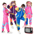 Disco 80S Costume Outfits Dance Set Hip Hop Modern Jazz Team Performance Kids - Azufun