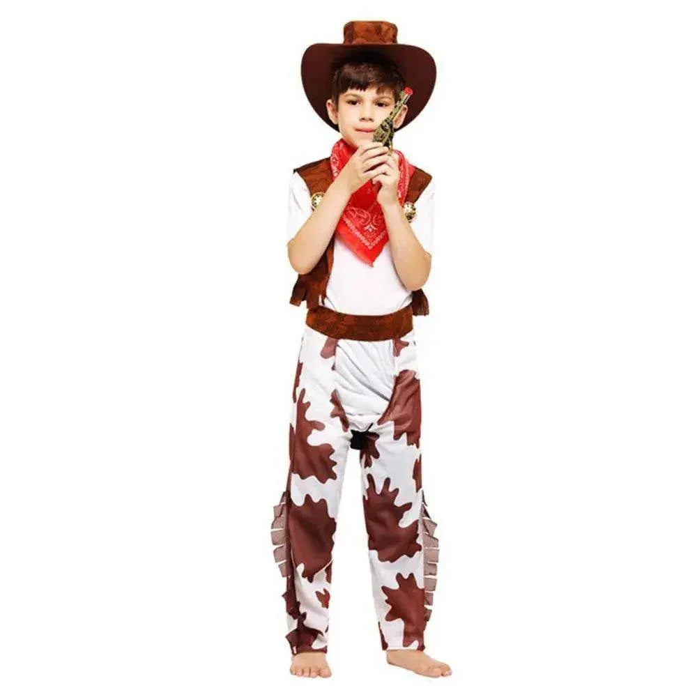 Family Matching West Cowboy Costumes outfit classic wild fancy dress western - Azufun