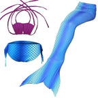 Girls Kids Mermaid Tail Swimwear Bikini Set Swimsuit Swimming Costume - Azufun