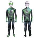 Green Lantern Hal Jordan Muscle Suit Kids Superhero Cosplay Costume - Azufun