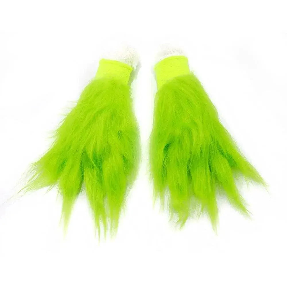 Green The Grinch Christmas Costumes Gloves - Azufun