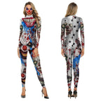 Halloween Adult Street Show Clown Cosplay Costume Polyester Bodysuit - Azufun