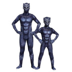 Halloween Black Panther Kids Men Cosplay Costume Zentai Bodysuit - Azufun