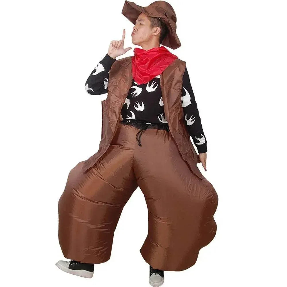 Halloween Cowboy Gunslinger Inflatable Party Stage Performance Cosplay Costume - Azufun