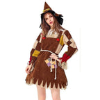 Halloween The Wizard of OZ Scarecrow Dress Cosplay Costume for Women - Azufun