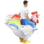 Hilarious Inflatable Red and White Rooster Costume Adult Halloween Party Mascot Outfit - Azufun