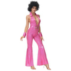 Hip Hop Rock Hippie 70s Costumes Fancy Dress Cosplay Halloween Outfit Jumpsuit Female - Azufun