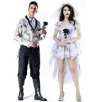 Horror Ghost Bride Couples Costume Halloween Outfits Cosplay Party Carnival - Azufun