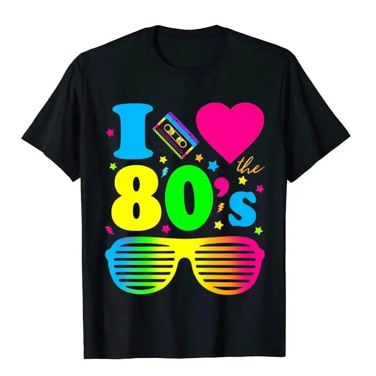 I Love 80s Men T-Shirt 1980s Costumes Cosplay Party Carnival - Azufun