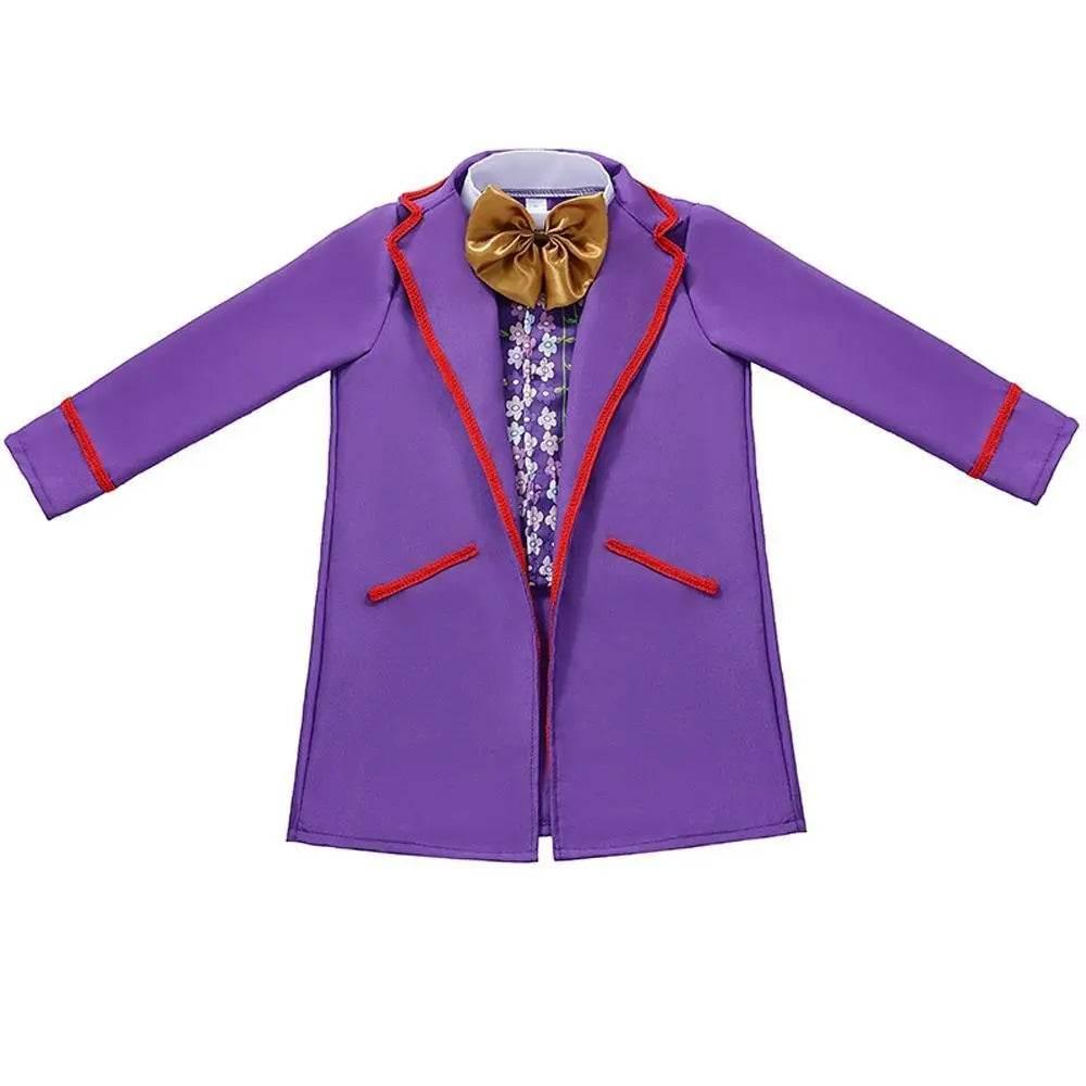 Kids Willy Wonka Charlie and the Chocolate Factory Johnny Depp Cosplay Suit Costume Set - Azufun