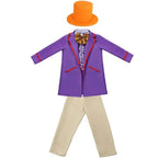 Kids Willy Wonka Charlie and the Chocolate Factory Johnny Depp Cosplay Suit Costume Set - Azufun