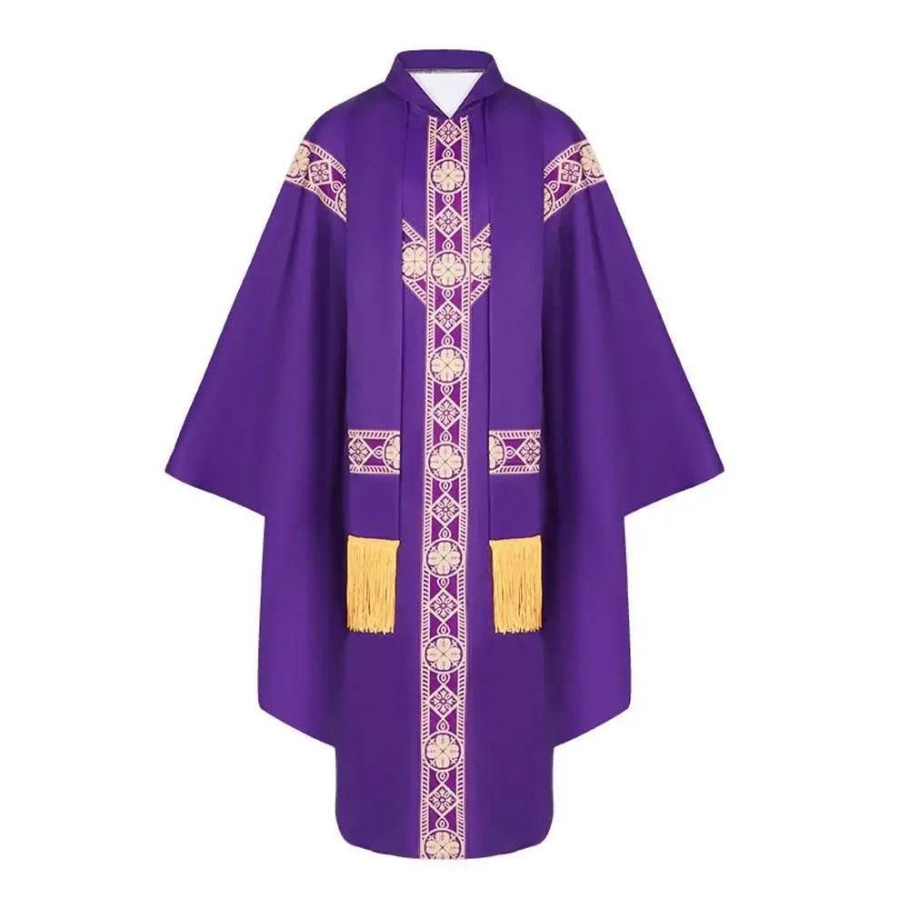 Medieval Cloak Spliced Priest Uniform Cosplay Costume Outfits Halloween Carnival Suit - Azufun
