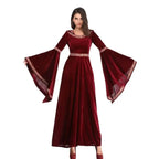 Medieval Halloween costume Victorian dress Renaissance burgundy dress - Azufun