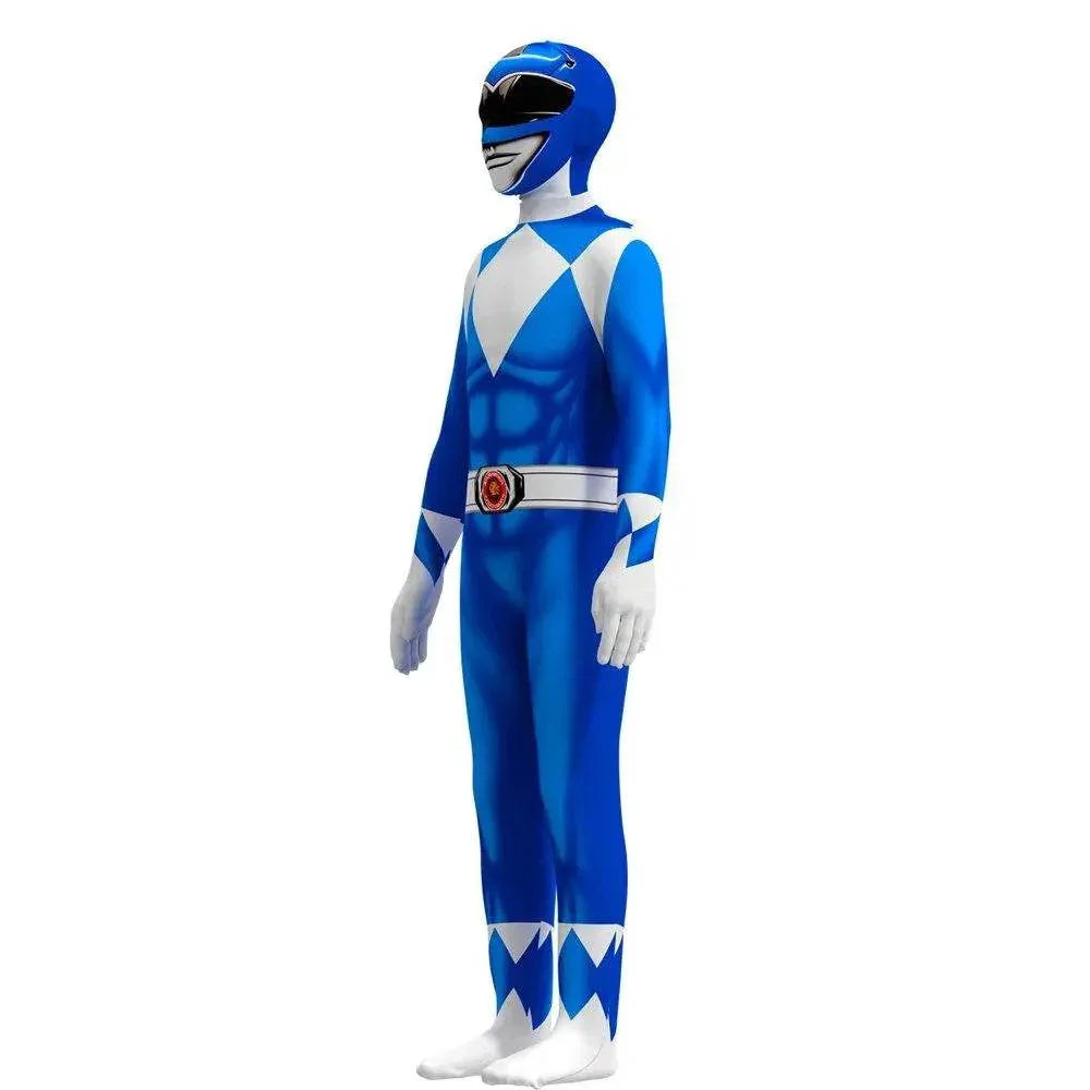 Mighty Morphin Power Rangers Costume Kids Superhero Bodysuit Halloween jumpsuits onesies - Azufun