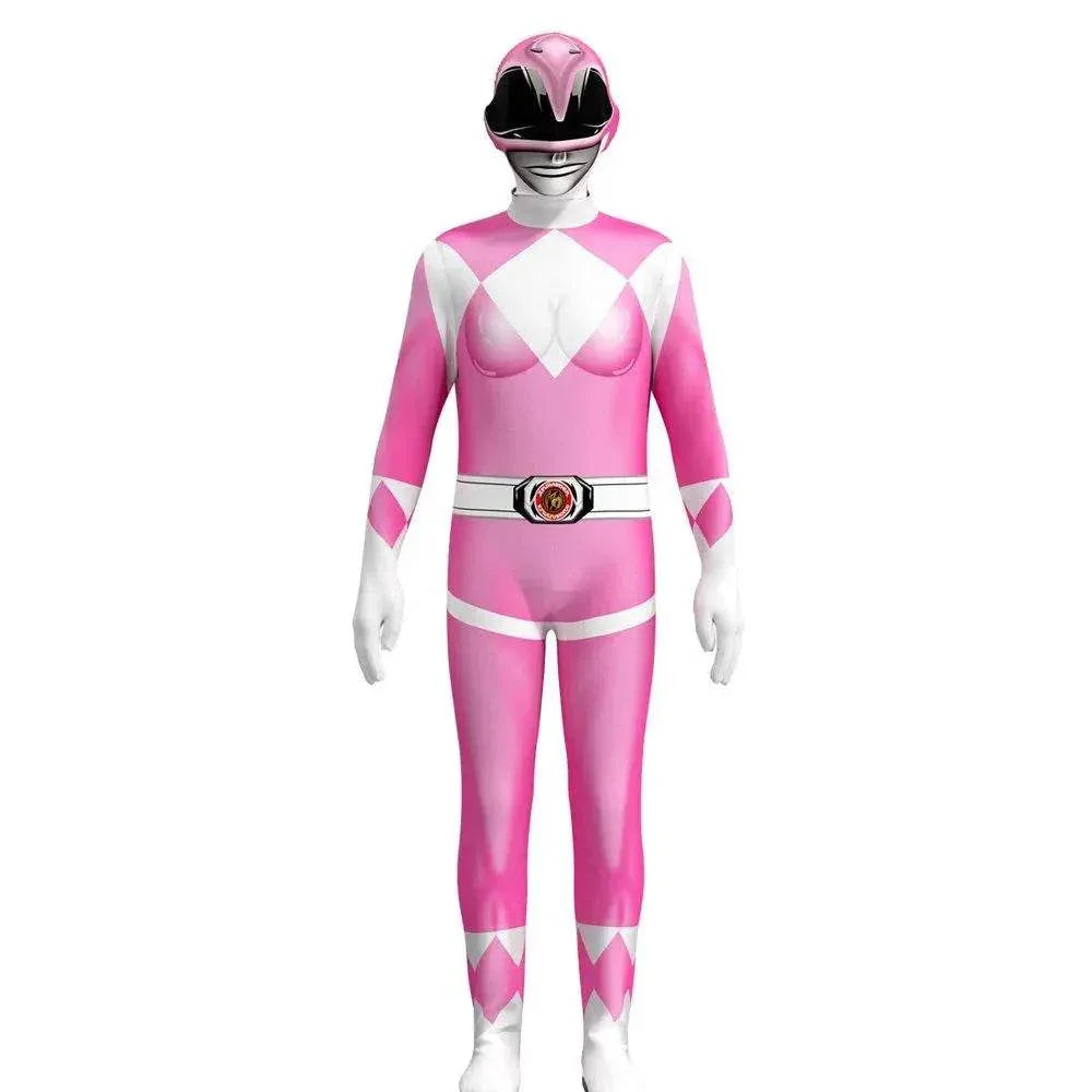 Mighty Morphin Power Rangers Costume Kids Superhero Bodysuit Halloween jumpsuits onesies - Azufun