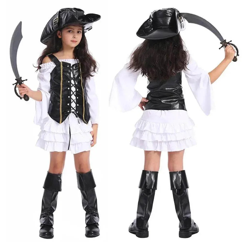 Pirate Outfit Cosplay Costume Fancy Dress Halloween For Kids - Azufun