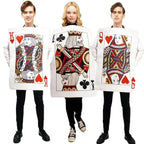 Poker Couples Funny Queen Clubs King of Hearts Cosplay Costume Halloween Carnival Suit - Azufun