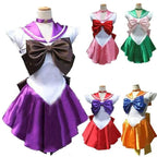 Sailor Moon Venus Uranus Cosplay Costume Dress Uniform With Gloves Halloween - Azufun