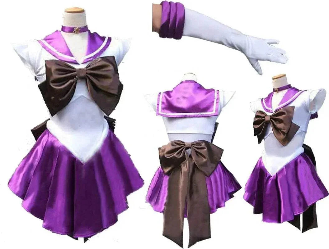 Sailor Moon Venus Uranus Cosplay Costume Dress Uniform With Gloves Halloween - Azufun
