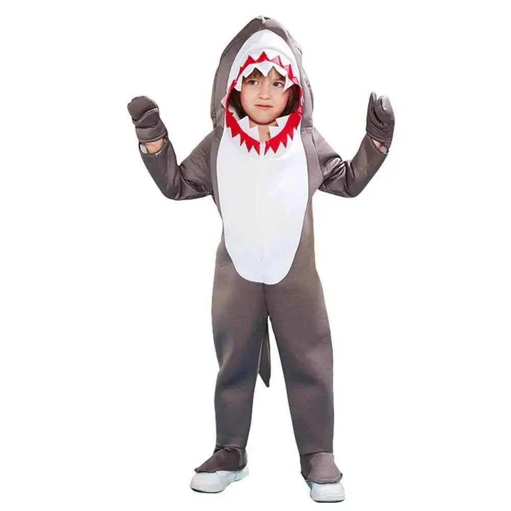 Sea Life Shark Child Jumpsuit Costume Party kids Cosplay Halloween - Azufun